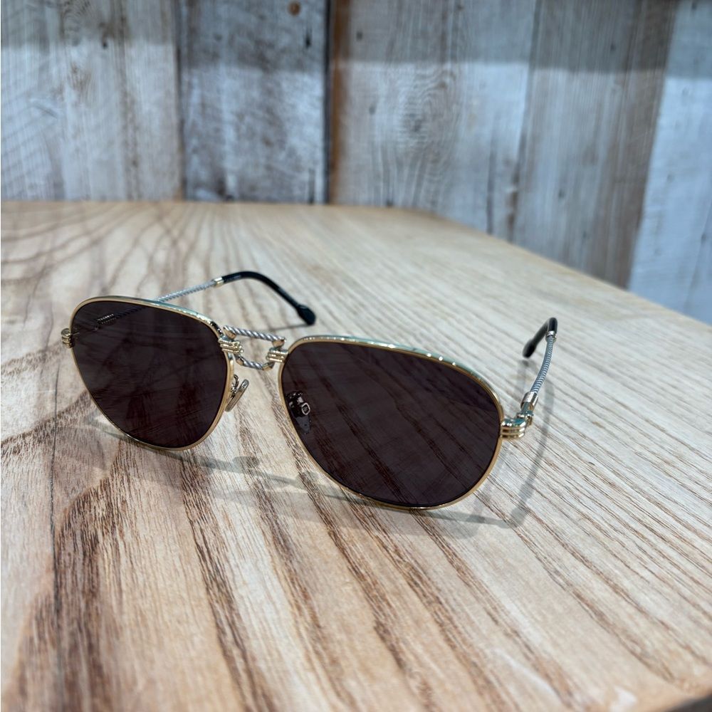 Fred Elegant Gold and Dark Lens Sunglasses